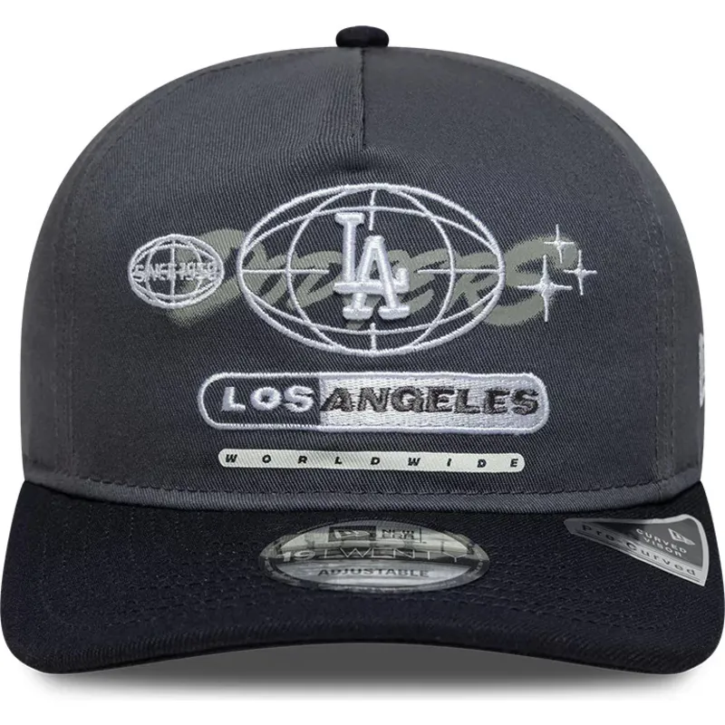 mutzen-gebogen-grau-snapback-19twenty-graphic-der-los-angeles-dodgers-mlb-von-new-era