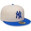 mutzen-flach-beige-angepasst-59fifty-league-essential-der-new-york-yankees-mlb-von-new-era