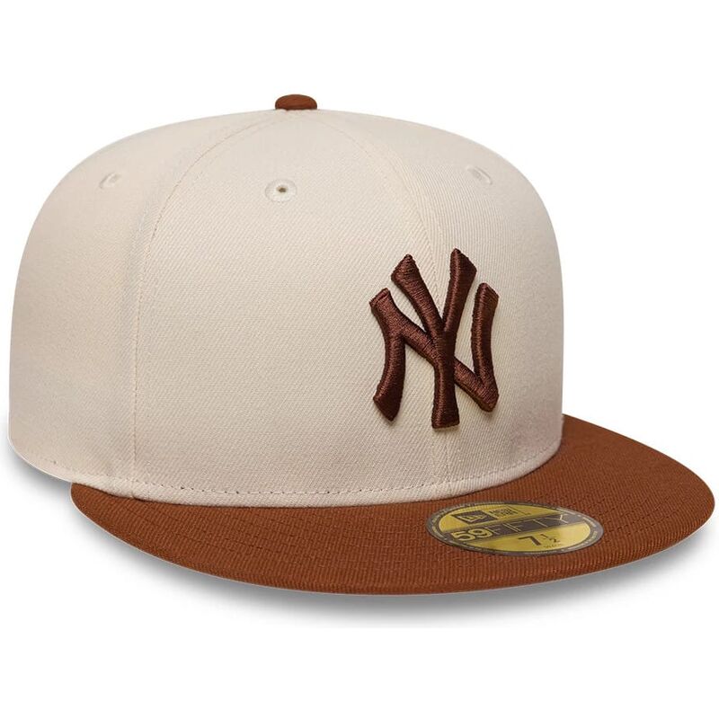 mutzen-flach-braun-angepasst-59fifty-league-essential-der-new-york-yankees-mlb-von-new-era