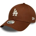 cappello-curvo-marrone-cinghia-regolabile-9forty-league-essential-midi-dei-los-angeles-dodgers-mlb-di-new-era