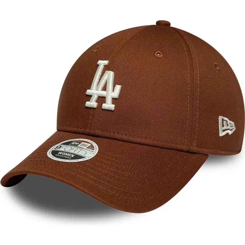 mutzen-gebogen-braun-verstellbares-band-9forty-league-essential-midi-der-los-angeles-dodgers-mlb-von-new-era