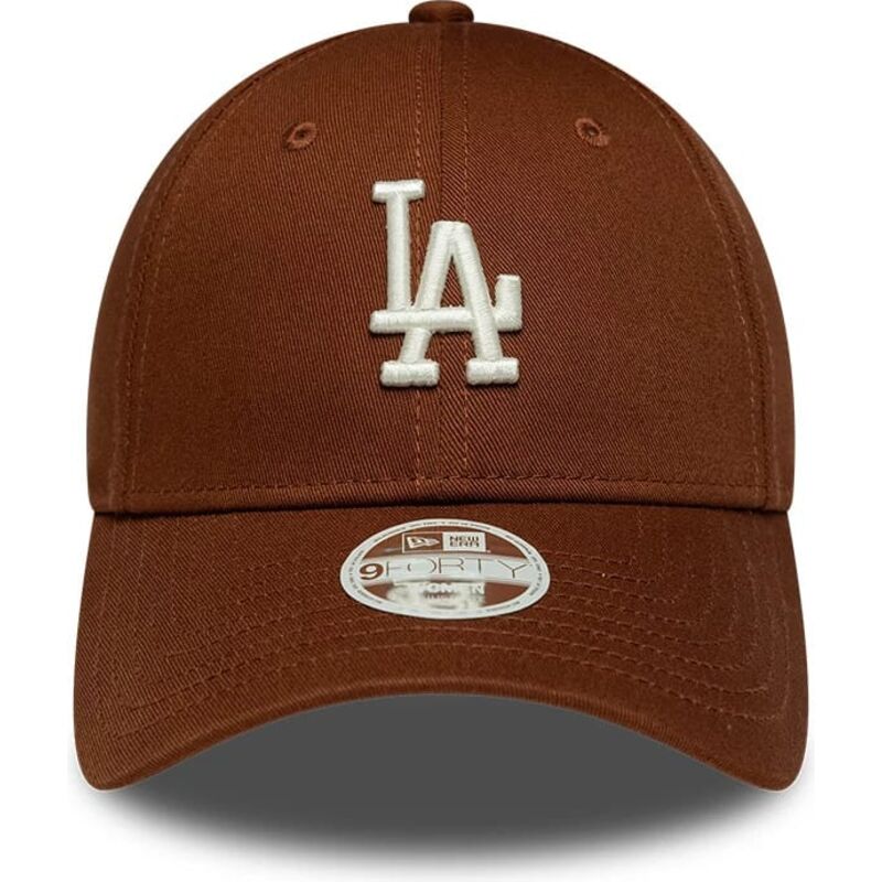 cappello-curvo-marrone-cinghia-regolabile-9forty-league-essential-midi-dei-los-angeles-dodgers-mlb-di-new-era
