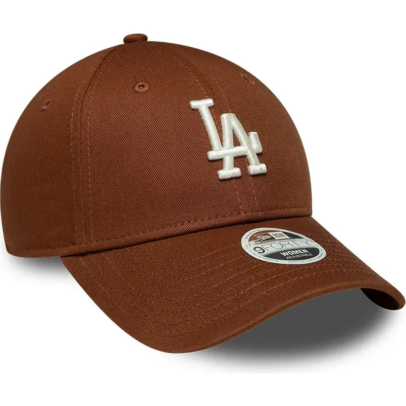 mutzen-gebogen-braun-verstellbares-band-9forty-league-essential-midi-der-los-angeles-dodgers-mlb-von-new-era