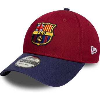 Cappello curvo rosso cinghia regolabile 9FORTY Contrast dei FC Barcelona LALIGA di New Era