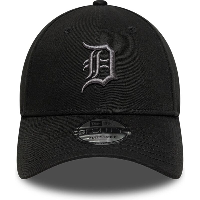 casquette-courbee-noire-ajustable-avec-logo-grise-9forty-league-essential-detroit-tigers-mlb-new-era