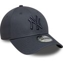 cappello-curvo-grigio-cinghia-regolabile-9forty-league-essential-dei-new-york-yankees-mlb-di-new-era