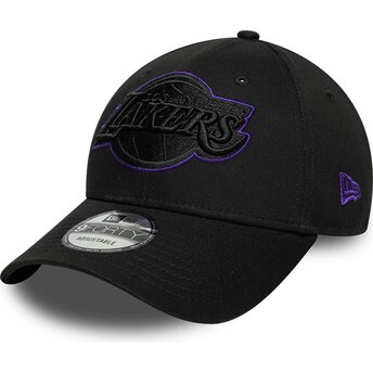 Mützen gebogen schwarz verstellbares band 9FORTY Outline der Los Angeles Lakers NBA von New Era
