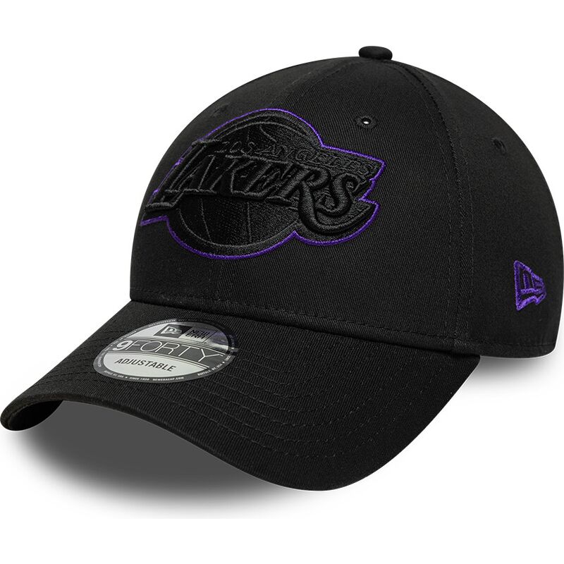 cappello-curvo-nero-cinghia-regolabile-9forty-outline-dei-los-angeles-lakers-nba-di-new-era