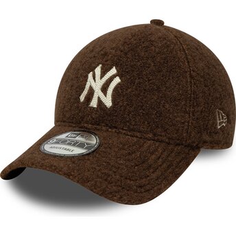 Cappello curvo marrone snapback 9FORTY Winter Borg dei New York Yankees MLB di New Era