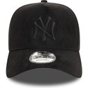 cappello-curvo-nero-snapback-e-frame-faux-suede-dei-new-york-yankees-mlb-di-new-era