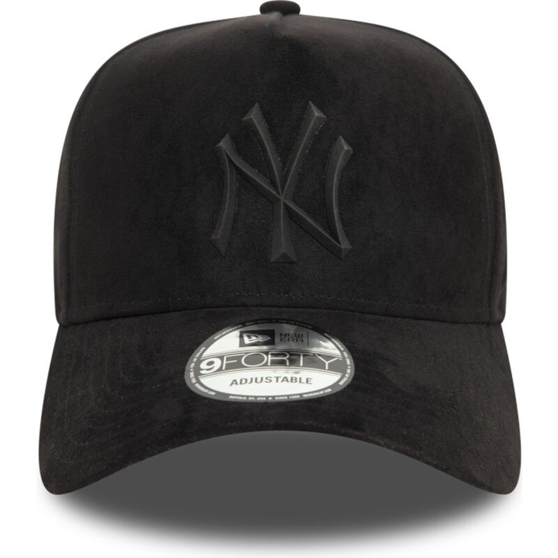 cappello-curvo-nero-snapback-e-frame-faux-suede-dei-new-york-yankees-mlb-di-new-era