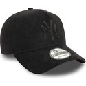 cappello-curvo-nero-snapback-e-frame-faux-suede-dei-new-york-yankees-mlb-di-new-era