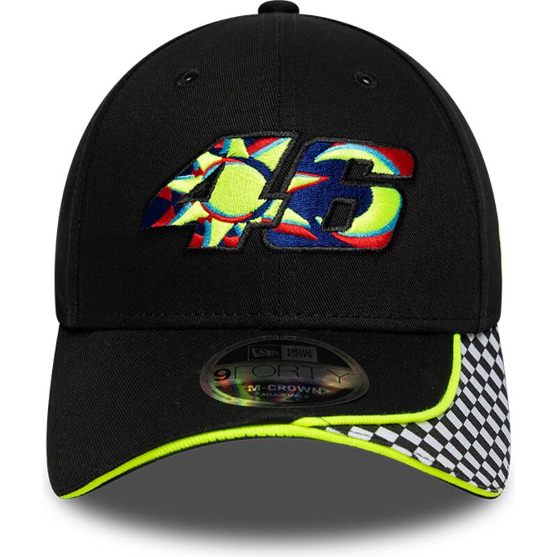cappello-curvo-nero-cinghia-regolabile-9forty-m-crown-check-dei-valentino-rossi-vr46-motogp-di-new-era