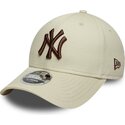 cappello-curvo-beige-snapback-9forty-m-crown-dei-new-york-yankees-mlb-di-new-era