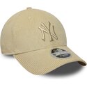 mutzen-gebogen-beige-verstellbares-band-9forty-m-crown-cord-der-new-york-yankees-mlb-von-new-era