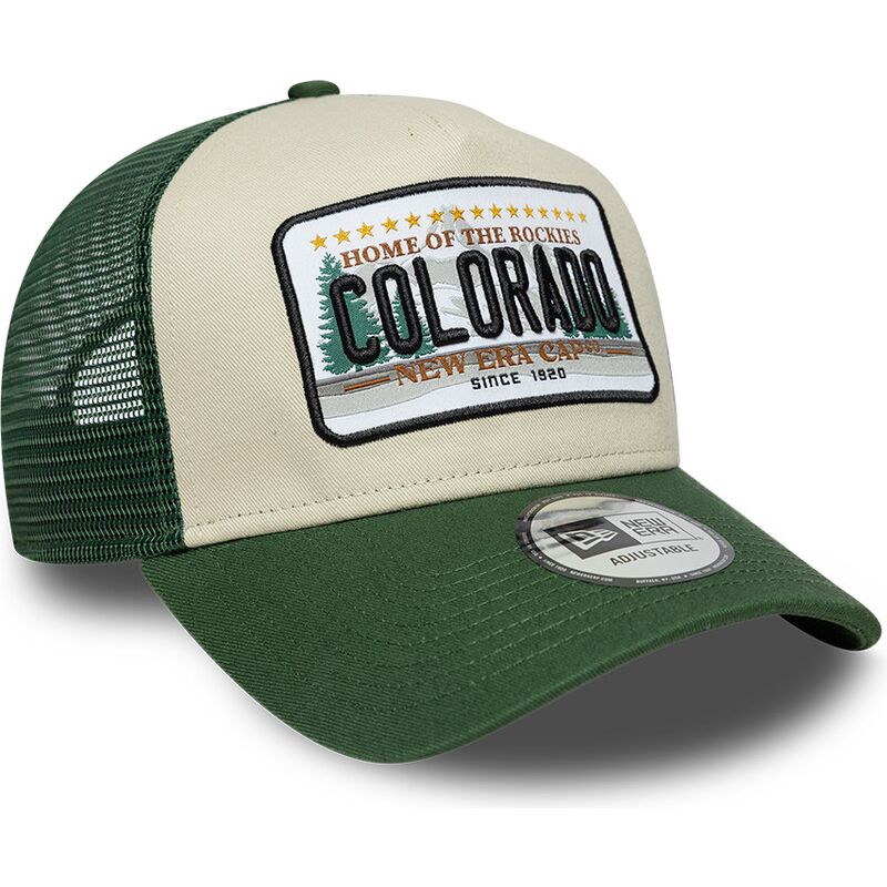 cappello-curvo-verde-snapback-a-frame-license-plate-dei-colorado-di-new-era