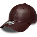 cappello-curvo-marrone-snapback-9forty-m-crown-pu-diamante-dei-new-york-yankees-mlb-di-new-era