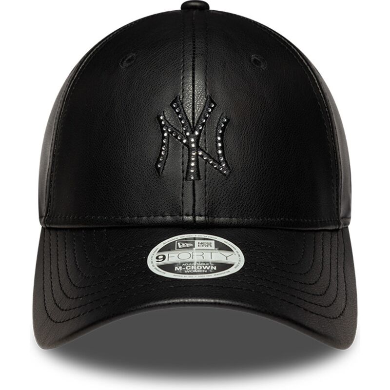 casquette-courbee-noire-snapback-pour-femme-avec-logo-noir-9forty-m-crown-pu-diamante-new-york-yankees-mlb-new-era casquette-courbee-noire-snapback-pour-femme-avec-logo-noir-9forty-m-crown-pu-diamante-new-york-yankees-mlb-new-era