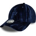 casquette-courbee-bleue-marine-ajustable-pour-femme-avec-logo-bleu-marine-9twenty-velour-los-angeles-dodgers-mlb-new-era
