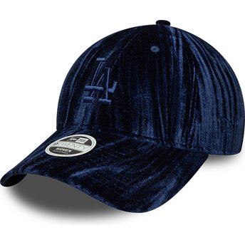 Casquette courbée bleue marine ajustable pour femme avec logo bleu marine 9TWENTY Velour Los Angeles Dodgers MLB New Era