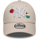 cappello-curvo-rosa-cinghia-regolabile-per-bambino-9forty-food-icon-cupcake-dei-new-york-yankees-mlb-di-new-era