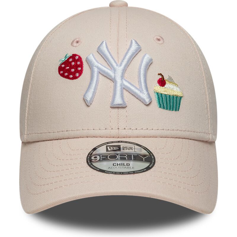 casquette-courbee-rose-ajustable-pour-enfant-9forty-food-icon-cupcake-new-york-yankees-mlb-new-era