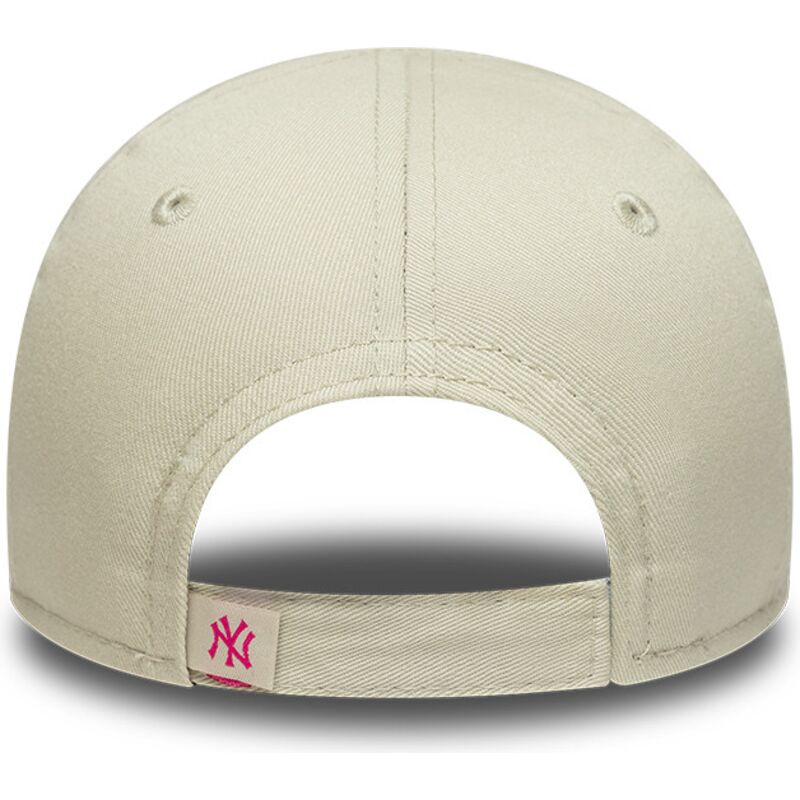mutzen-gebogen-beige-verstellbares-band-fur-kinder-rosa-9forty-dino-icon-der-new-york-yankees-mlb-von-new-era