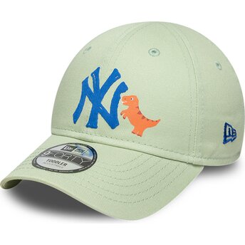 Cappello curvo verde cinghia regolabile per bambino 9FORTY Dino Icon dei New York Yankees MLB di New Era