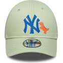 mutzen-gebogen-grun-verstellbares-band-fur-kinder-9forty-dino-icon-der-new-york-yankees-mlb-von-new-era