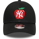 mutzen-gebogen-schwarz-verstellbares-band-fur-kinder-9forty-fruit-icon-apple-der-new-york-yankees-mlb-von-new-era