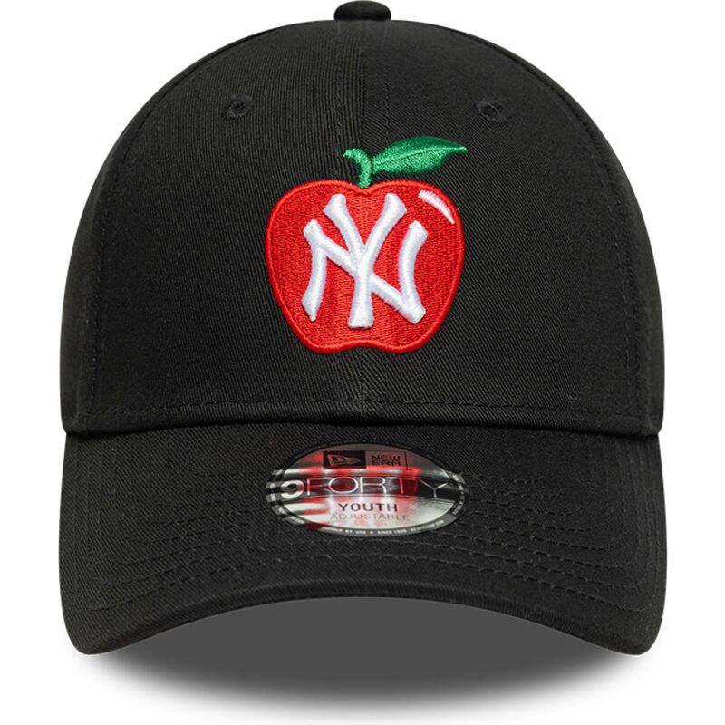casquette-courbee-noire-ajustable-pour-enfant-9forty-fruit-icon-apple-new-york-yankees-mlb-new-era