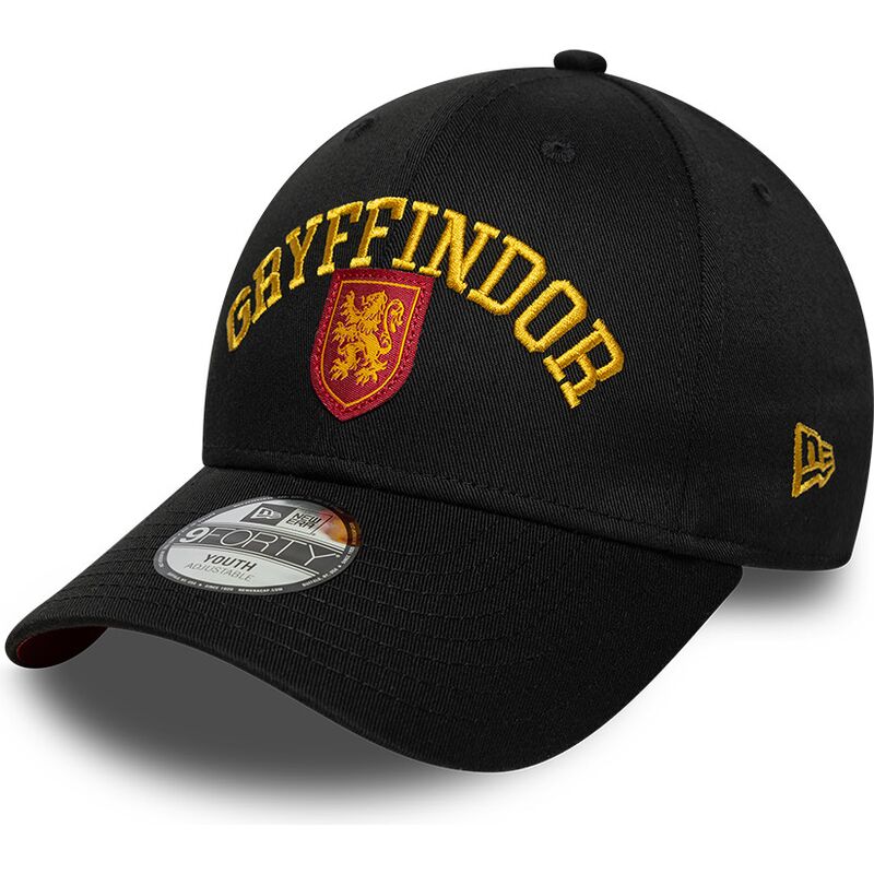 cappello-curvo-nero-snapback-per-bambino-9forty-wordmark-dei-gryffindor-harry-potter-di-new-era