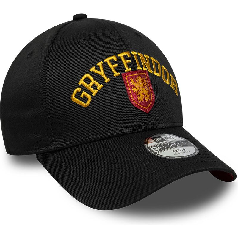 cappello-curvo-nero-snapback-per-bambino-9forty-wordmark-dei-gryffindor-harry-potter-di-new-era