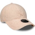 mutzen-gebogen-rosa-snapback-fur-kinder-rosa-9forty-m-crown-winter-borg-der-new-york-yankees-mlb-von-new-era