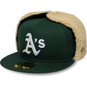 casquette-plate-verte-ajustee-59fifty-dogear-world-series-oakland-athletics-mlb-new-era