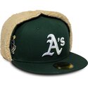 casquette-plate-verte-ajustee-59fifty-dogear-world-series-oakland-athletics-mlb-new-era