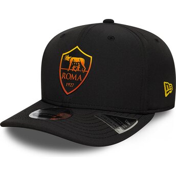 Mützen gebogen schwarz snapback 9SEVENTY Stretch Snap REPREVE der Associazione Sportiva Roma Serie A von New Era