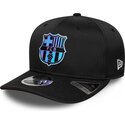 casquette-courbee-noire-snapback-con-logo-multicolore-9seventy-stretch-snap-tpu-fc-barcelona-laliga-new-era