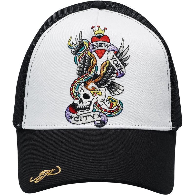 casquette-trucker-noire-et-blanche-nyc-ed-hardy