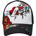 casquette-trucker-noire-et-blanche-love-ed-ed-hardy