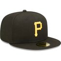 schwarze-enganliegende-59fifty-ac-perf-flatcap-der-pittsburgh-pirates-mlb-von-new-era