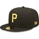 cappello-piatto-nero-aderente-59fifty-ac-perf-dei-pittsburgh-pirates-mlb-di-new-era