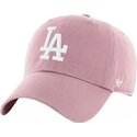 casquette-courbee-rose-ajustable-clean-up-mauve-los-angeles-dodgers-mlb-47-brand