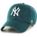 cappello-curvo-verde-cinghia-regolabile-clean-up-no-loop-label-pacific-green-dei-new-york-yankees-mlb-di-47-brand
