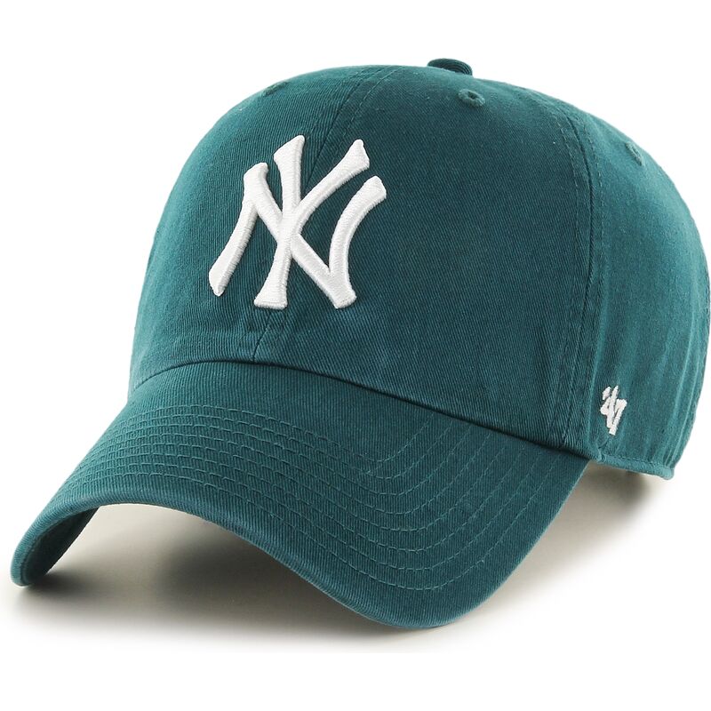 cappello-curvo-verde-cinghia-regolabile-clean-up-no-loop-label-pacific-green-dei-new-york-yankees-mlb-di-47-brand cappello-curvo-verde-cinghia-regolabile-clean-up-no-loop-label-pacific-green-dei-new-york-yankees-mlb-di-47-brand