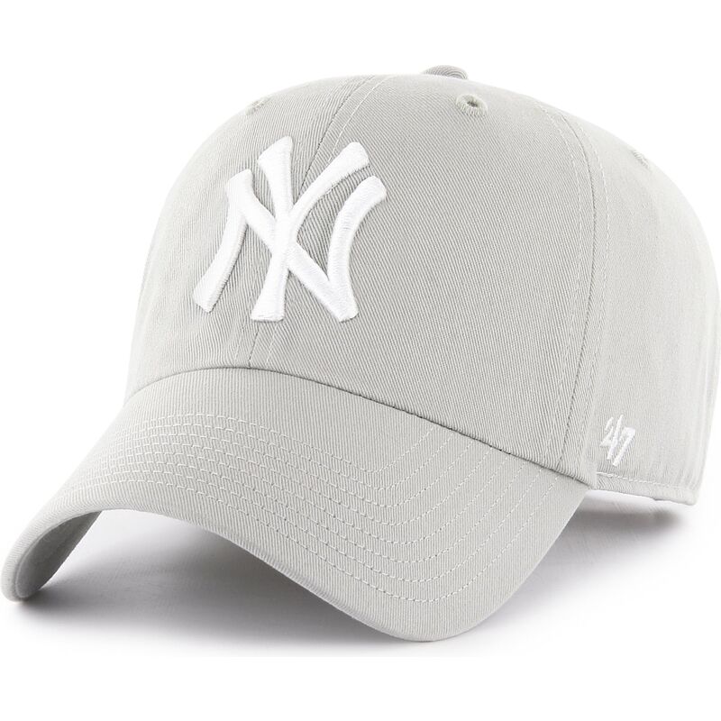 cappello-curvo-grigio-cinghia-regolabile-clean-up-no-loop-label-dei-new-york-yankees-mlb-di-47-brand