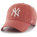 cappello-curvo-rosso-cinghia-regolabile-clean-up-no-loop-label-island-red-dei-new-york-yankees-mlb-di-47-brand