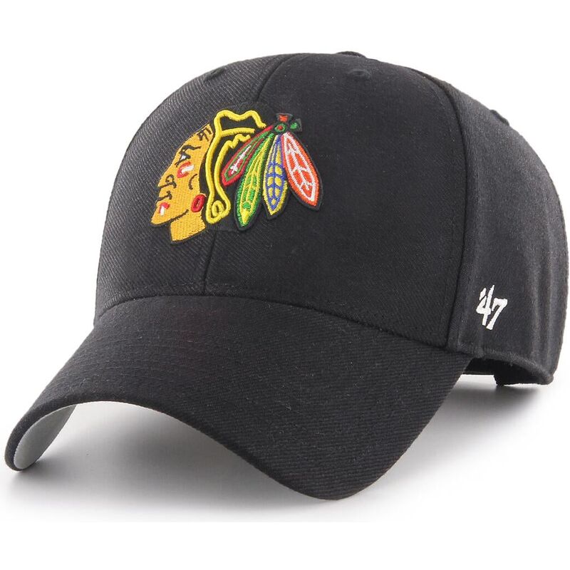 cappello-curvo-nero-cinghia-regolabile-mvp-dei-chicago-blackhawks-nhl-di-47-brand