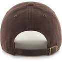 cappello-curvo-marrone-cinghia-regolabile-clean-up-no-loop-label-dei-los-angeles-dodgers-mlb-di-47-brand