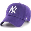 cappello-curvo-viola-cinghia-regolabile-clean-up-no-loop-label-dei-new-york-yankees-mlb-di-47-brand